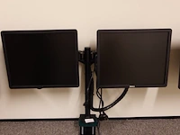 Dual monitor arm mount with 2x 17" dell monitor - afbeelding 1 van  2