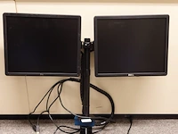 Dual monitor arm mount with 2x 17" dell monitor - afbeelding 1 van  2
