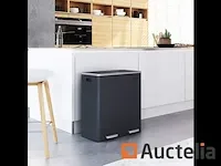 Dubbel compartiment vuilnisbakken 2 x 30l, met 15 tassen - afbeelding 2 van  7