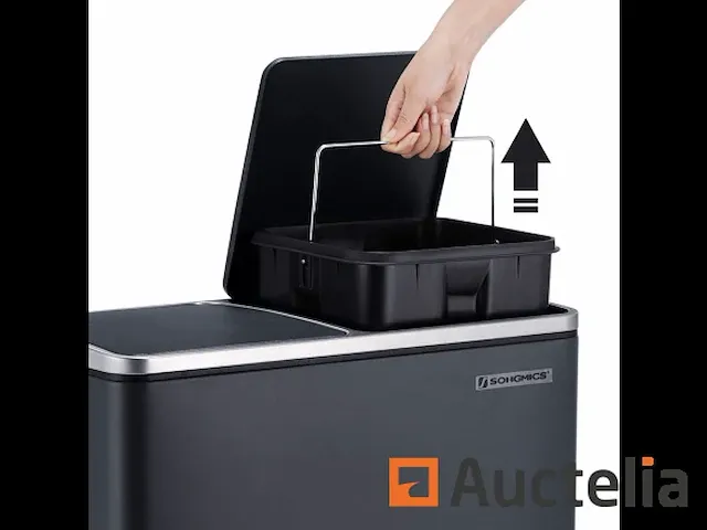 Dubbel compartiment vuilnisbakken 2 x 30l, met 15 tassen - afbeelding 5 van  7