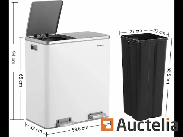 Dubbel compartiment vuilnisbakken 2 x 30l - afbeelding 5 van  7