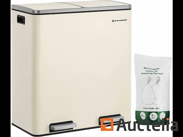 Dubbel compartiment vuilnisbakken 2 x 30l - afbeelding 2 van  8