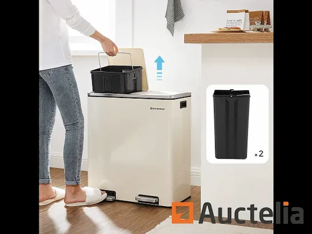 Dubbel compartiment vuilnisbakken 2 x 30l - afbeelding 7 van  8