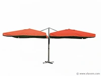 Dubbel hangende parasol oranje (2 * 300x400cm) - afbeelding 1 van  3