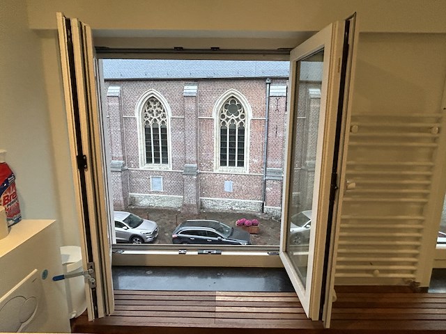 Dubbel opendraaiende pvc raam beige (dubbel glas) - afbeelding 5 van  5