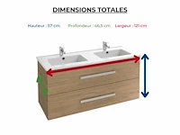 Dubbel wastafelmeubel 120 cm - jacob delafon - ola up - colorado eiken - afbeelding 5 van  6