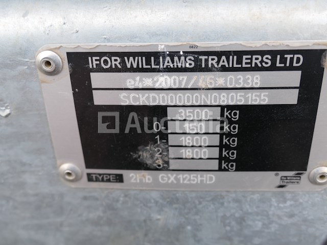 Dubbelassige aanhangwagen dragende machine met laadklep ifor williams 2hb (vin:sckd00000n0805155) - afbeelding 6 van  22