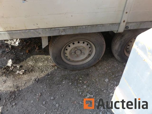 Dubbelassige aanhangwagen + pvc silo en geluid, container - afbeelding 4 van  21