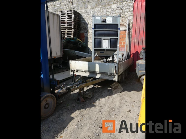 Dubbelassige aanhangwagen + pvc silo en geluid, container - afbeelding 5 van  21