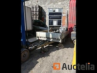Dubbelassige aanhangwagen + pvc silo en geluid, container - afbeelding 5 van  21