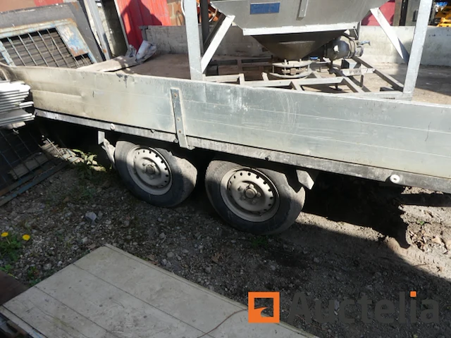 Dubbelassige aanhangwagen + pvc silo en geluid, container - afbeelding 7 van  21