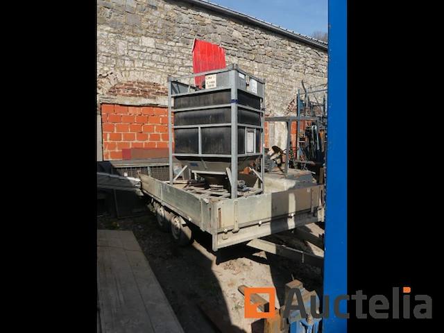 Dubbelassige aanhangwagen + pvc silo en geluid, container - afbeelding 1 van  21
