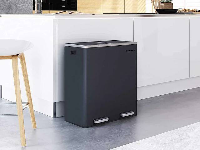 Dubbele compartiment bin 2 x 30l, met 15 zakken - afbeelding 1 van  8
