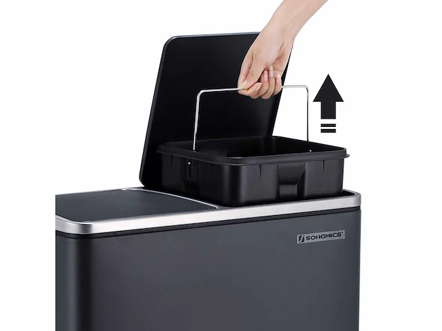 Dubbele compartiment bin 2 x 30l, met 15 zakken - afbeelding 3 van  8