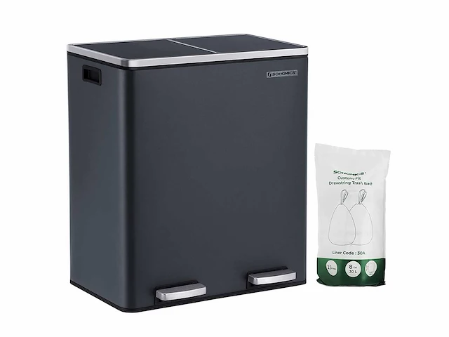 Dubbele compartiment bin 2 x 30l, met 15 zakken - afbeelding 4 van  8