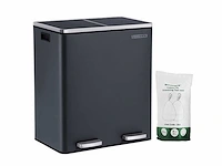 Dubbele compartiment bin 2 x 30l, met 15 zakken - afbeelding 4 van  8