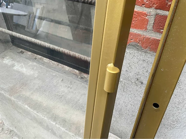 Dubbele glazen deur – aluminium kader – ral1036 goud - afbeelding 7 van  12