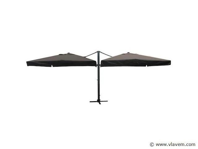 Dubbele hangende parasol zwart (2 * 300x400cm) - afbeelding 1 van  3
