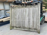 Dubbele houten poort + vast gedeelte - afbeelding 2 van  9