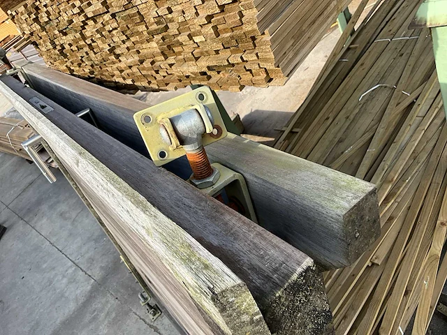 Dubbele houten poort + vast gedeelte - afbeelding 4 van  9