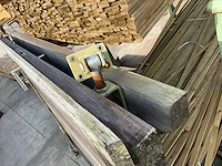 Dubbele houten poort + vast gedeelte - afbeelding 4 van  9
