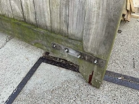 Dubbele houten poort + vast gedeelte - afbeelding 5 van  9