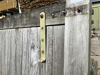 Dubbele houten poort + vast gedeelte - afbeelding 6 van  9