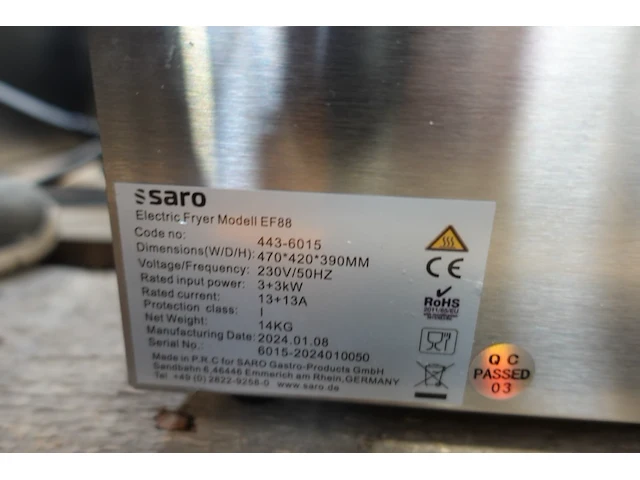 Dubbele inox friteuse saro - afbeelding 5 van  6