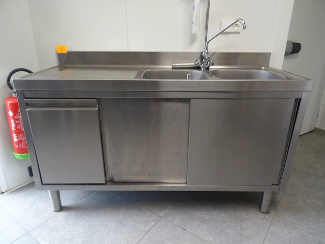 Dubbele inox spoelbak - afbeelding 1 van  6