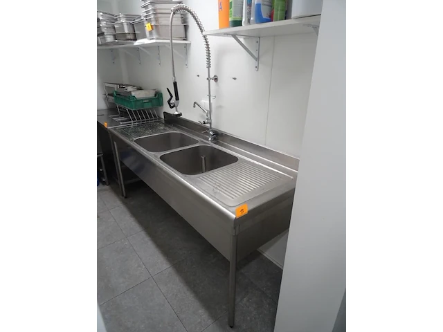 Dubbele inox spoelbak - afbeelding 1 van  4