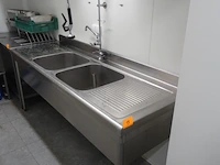 Dubbele inox spoelbak - afbeelding 1 van  4