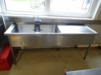 Dubbele inox spoelbak - afbeelding 1 van  4