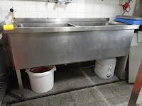 Dubbele inox spoeltafel - afbeelding 1 van  4