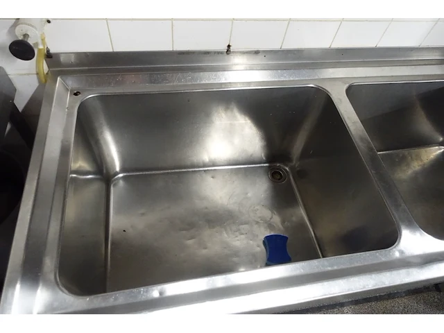 Dubbele inox spoeltafel - afbeelding 3 van  4