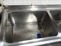 Dubbele inox spoeltafel - afbeelding 3 van  4
