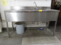 Dubbele inox spoeltafel - afbeelding 1 van  5