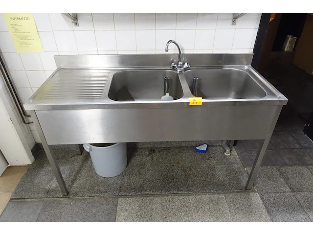 Dubbele inox spoeltafel - afbeelding 2 van  5