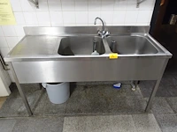 Dubbele inox spoeltafel - afbeelding 2 van  5