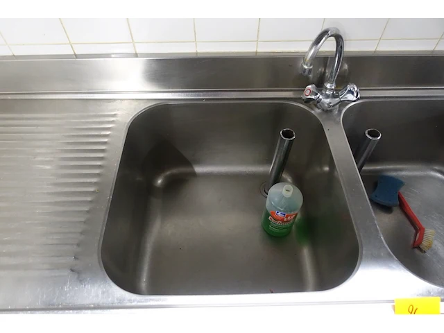 Dubbele inox spoeltafel - afbeelding 3 van  5