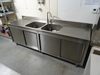 Dubbele inox spoeltafel - afbeelding 1 van  3