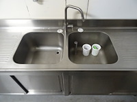 Dubbele inox spoeltafel - afbeelding 2 van  3