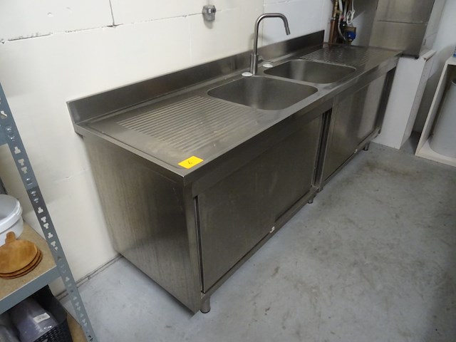 Dubbele inox spoeltafel - afbeelding 3 van  3