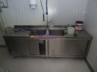 Dubbele inox spoeltafel