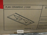 Dubbele lavabo steen-keramiek l126xb48 cm wit - afbeelding 1 van  2