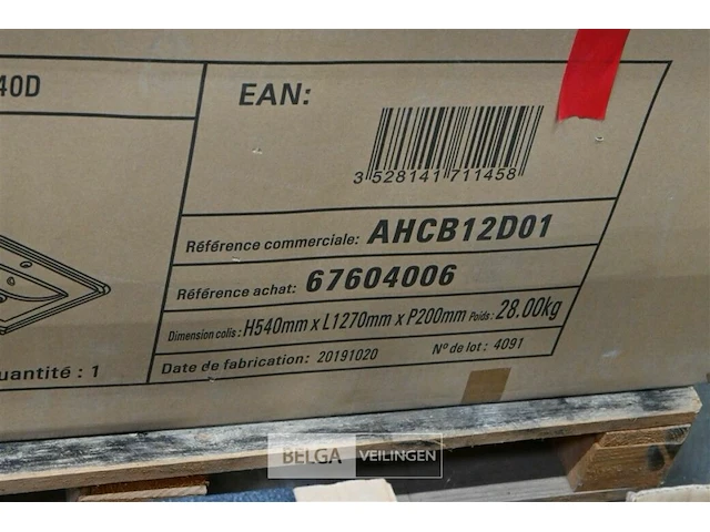 Dubbele lavabo steen-keramiek l126xb48 cm wit - afbeelding 2 van  2