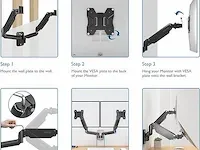 Dubbele monitor wall mount monitorhouder - afbeelding 3 van  3