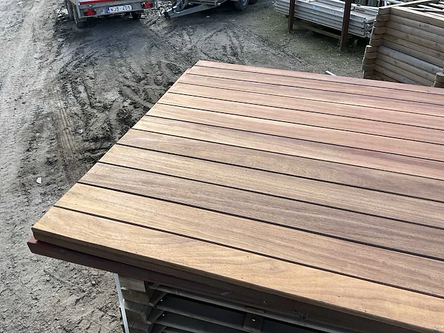 Dubbele padouk houten poort - afbeelding 3 van  8