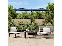 Dubbele parasol met azuurblauwe led's - afbeelding 3 van  10