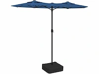 Dubbele parasol met azuurblauwe led's - afbeelding 5 van  10