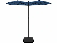 Dubbele parasol met azuurblauwe led's - afbeelding 6 van  10